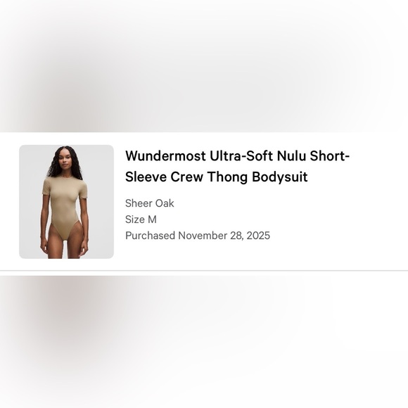 lululemon Wundermost Short Sleeve Bodysuit - Picture 4 of 5